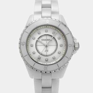 Chanel White Stainless Steel Ceramic J12 Quartz Women's Wristwatch 33 mm