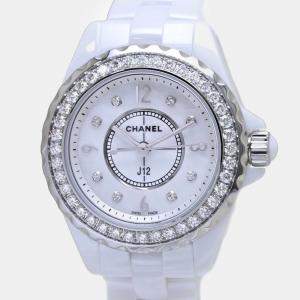 Chanel White Stainless Steel Ceramic J12 Quartz Women's Wristwatch 29 mm