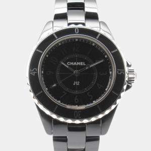 Chanel Black Ceramic J12 H6346 Quartz Women's Wristwatch 33 mm