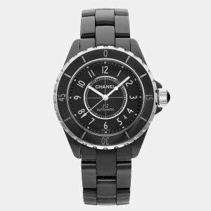 Chanel Black Ceramic Steel J12 H0685  Automatic  Women's Wristwatch 38mm