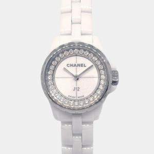 Chanel White Ceramic J12 H5237 Quartz Women's Wristwatch 19 mm