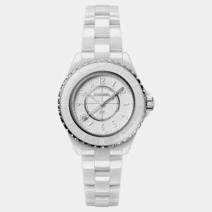 Chanel White Ceramic J12 H6345 Quartz Women's Wristwatch 33 mm