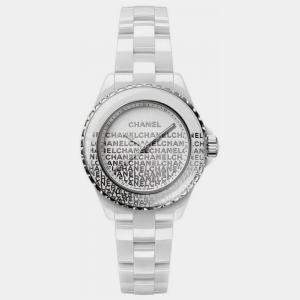 Chanel White Ceramic J12 H7419 Quartz Women's Wristwatch 33 mm