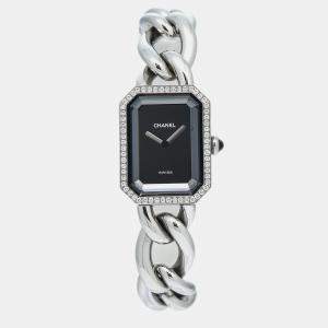 Chanel Black Stainless Steel Premiere H7021 Quartz Women's Wristwatch 20mm