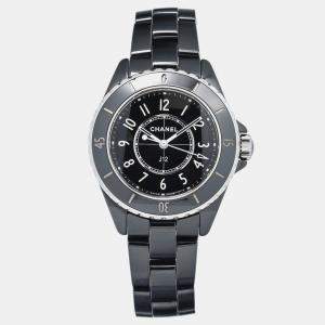 Chanel Black Ceramic J12 H5695 Quartz Women's Wristwatch 33mm
