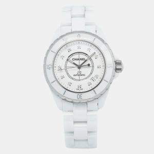 Chanel White Ceramic J12 H1629 Automatic Women's Wristwatch 38mm