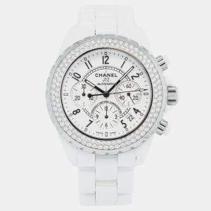 Chanel White Ceramic J12 H1008 Automatic Women's Wristwatch 41mm