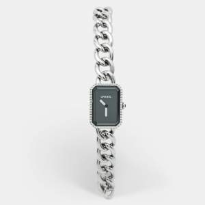 Pre Owned Chanel Black Stainless Steel Diamond Premiere H3252 Women's Wristwatch 15.80 mm