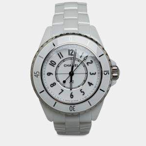 Pre Owned ساعة يد نسائية شانيل J12 معدن نحاسي أبيض 35 ملم