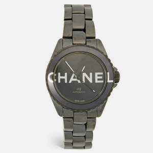 Pre Owned Chanel Black Ceramic Stainless Steel J12 Wanted De Chanel H7418 Women's Wristwatch 38 mm