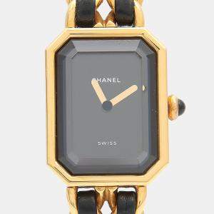 Pre Owned Chanel Premiere Quartz Gold Plated Stainless Steel Women's Wristwatch 20 mm