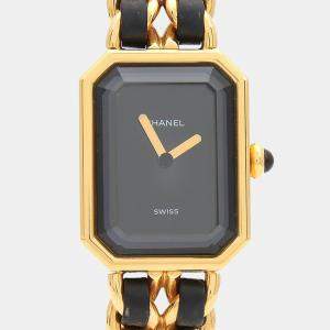 Pre Owned Chanel Premiere Quartz Gold Plated Stainless Steel Women's Wristwatch 20 mm