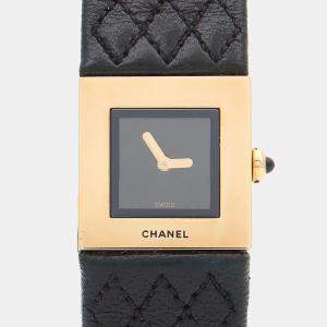 Pre Owned Chanel Matelasse Quartz Yellow Gold Women's Wristwatch 19 mm
