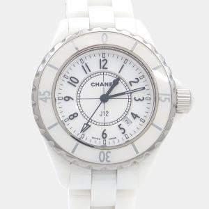 Pre Owned Chanel J12 Quartz Ceramic Stainless Steel Women's Wristwatch 34 mm