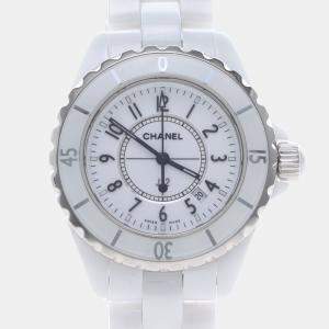 Pre Owned Chanel J12 Quartz Ceramic Stainless Steel Women's Wristwatch 34 mm