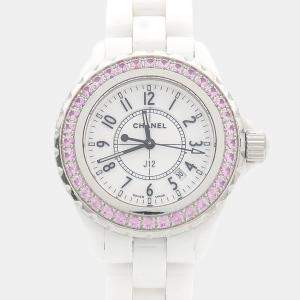 Pre Owned Chanel J12 Quartz Ceramic Stainless Steel Women's Wristwatch 34 mm