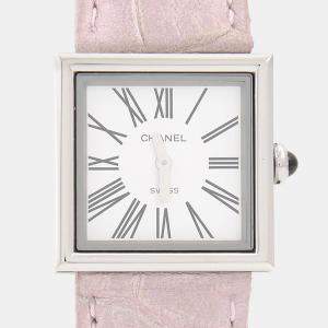 Pre Owned Chanel Mademoiselle H0572 Quartz White Stainless Steel Women's Wristwatch 22.5mm