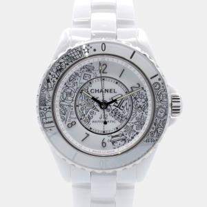 مملوكة مسبقًا Chanel J12 H6476 Automatic White Ceramic Women's Wristwatch 39 mm