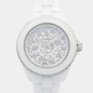 مملوكة مسبقًا Chanel J12 H7990 Quartz White Ceramic Women's Wristwatch 33.5 mm