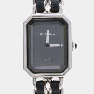 Pre Owned Chanel Premiere H7022 Black Stainless Steel Quartz Women's Watches 20x26mm