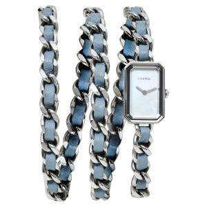 Chanel Mother of Pearl Stainless Steel Leather H4327 Première Rock Quartz Women's Wristwatch 16 MM