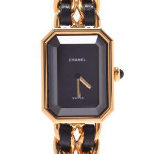 Chanel Black Gold Plated Stainless Steel Premiere Women's Wristwatch 20 MM