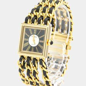 Chanel MOP 18K Yellow Gold Mademoiselle Quartz H0006 Women's Wristwatch 22 mm