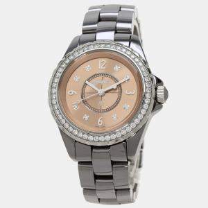 Chanel Pink Diamonds Titanium J12 H2563 Women's Wristwatch 33 mm