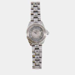 Chanel Silver Ceramic Steel J12 Watch 38mm
