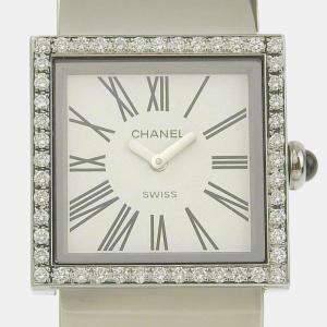 Chanel White Stainless Steel Mademoiselle H0830 Quartz Women's Wristwatch 22 mm
