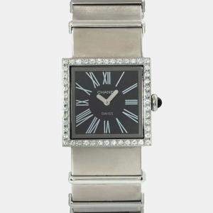 Chanel Black Stainless Steel Mademoiselle  H0830 Quartz Women's Wristwatch 22.5 mm