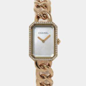 Chanel White 18K Rose Gold and Diamond Premiere Women's Wristwatch 20mm