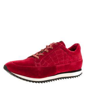 Charlotte Olympia Red Velvet Work It Web Sneakers Size 40