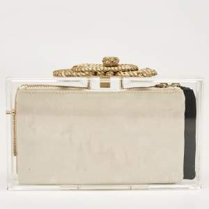 Charlotte Olympia Clear Perspex Pandora Clutch