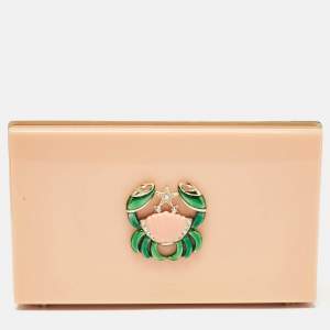 Charlotte Olympia Peach Perspex Cancer Zodiac Pandora Box Clutch 