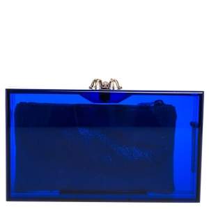 Charlotte Olympia Blue Perspex Pandora Classic Box Clutch