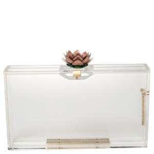 Charlotte Olympia Clear Perspex Chain Classic Box Clutch