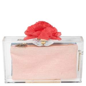 Pre Owned Charlotte Olympia Clear Perspex Pandora Box Clutch
