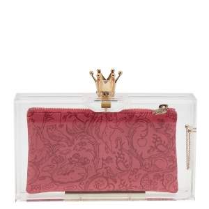 Charlotte Olympia Clear Perspex Pandora Classic Box Clutch