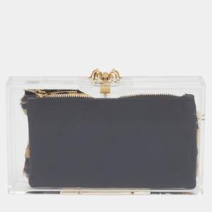 Pre Owned Charlotte Olympia White Clear Perspex Box Clutch