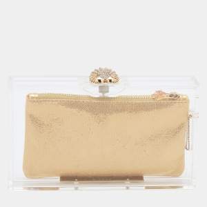 Pre Owned Charlotte Olympia Clear Perspex Pandora Classic Box Clutch