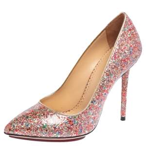 Charlotte Olympia Multicolor Glitter Monroe Pumps Size 37
