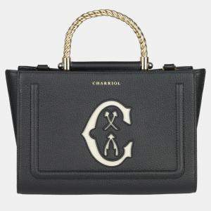 Charriol Black Leather Marie Olga Handbag