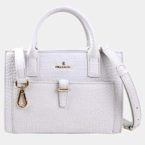 Charriol Light Grey Leather Christina Handbag