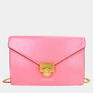 Pre Owned Charriol Coral  Leather TWIST Handbag