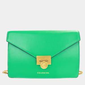 Pre Owned Charriol Green Leather TWIST Handbag