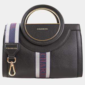 Charriol Black  Leather Deauville Handbag