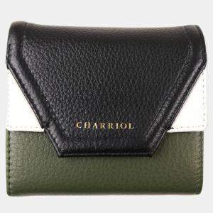 Charriol Green/Cream Leather Forever Wallet