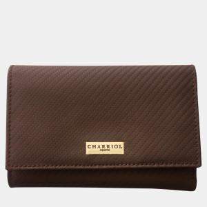 Charriol Brown Leather Carbon Wallet