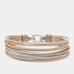 Charriol Brilliant Two Tone Meal Cable Bangle Bracelet